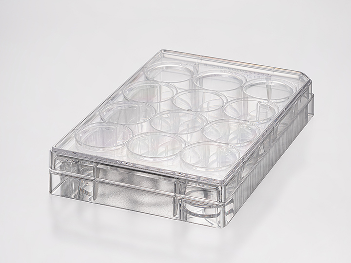 12 Well Cell Culture Plates, TC Treated, Flat Bottom, Sterile, PS - 1 Piece/box, 100 Pieces/case 